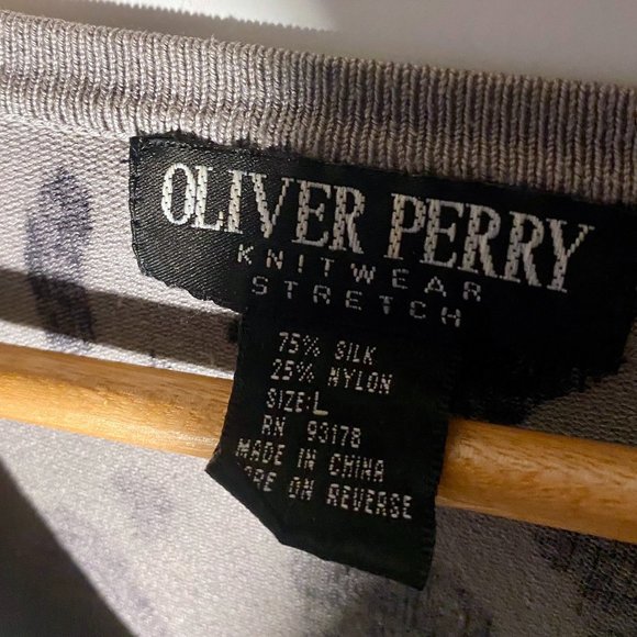 Oliver Perry Silk-Blend Button Down Cardigan - Picture 3 of 4